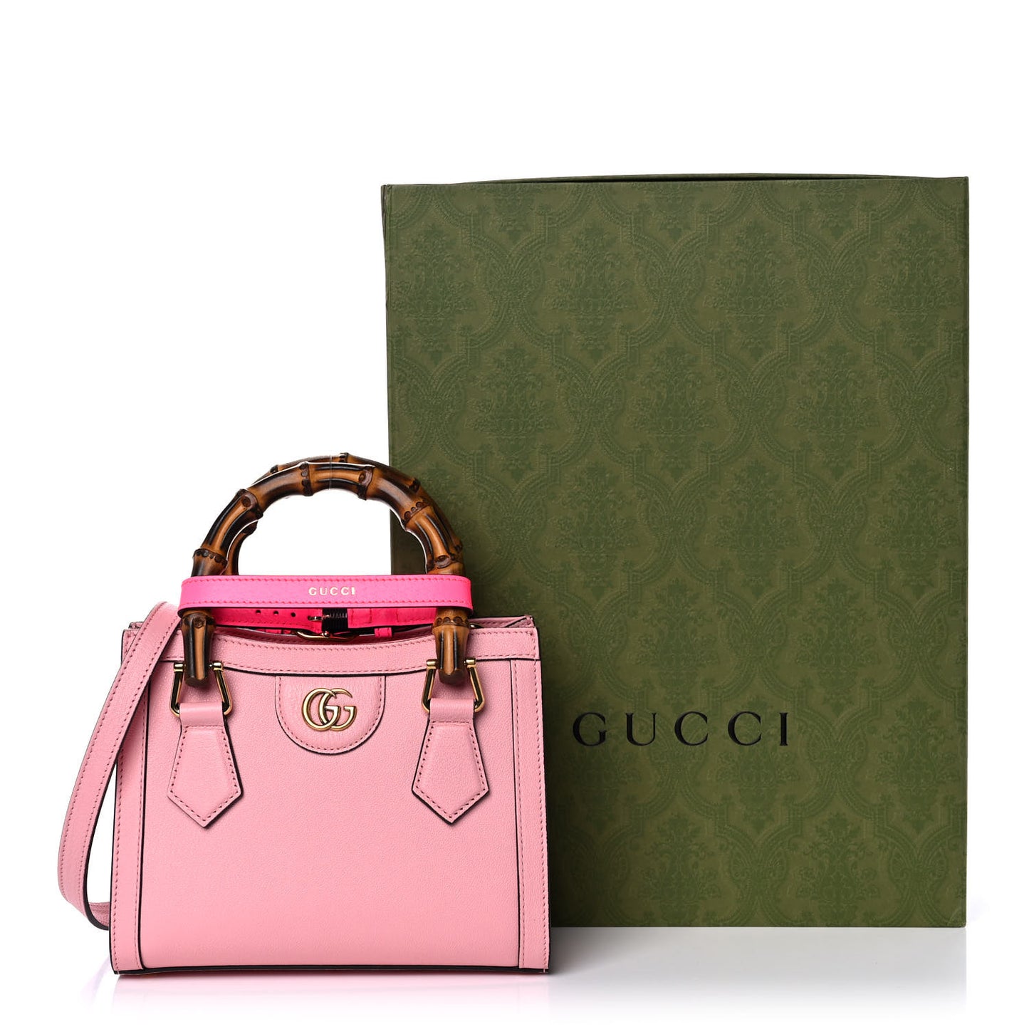 Wonka Grain Calfskin Mini Diana Tote Bag Wild Rose Fuxia Fluo