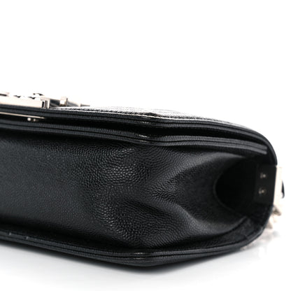 Chanel Caviar Chevron Quilted Small Boy Flap Black 10 of 10