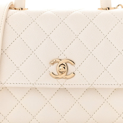 Chanel Caviar Quilted Mini Coco Handle Flap White 8 of 11