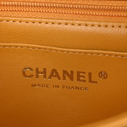 Chanel Lambskin Quilted Mini Top Handle Rectangular Flap Yellow 6 of 11