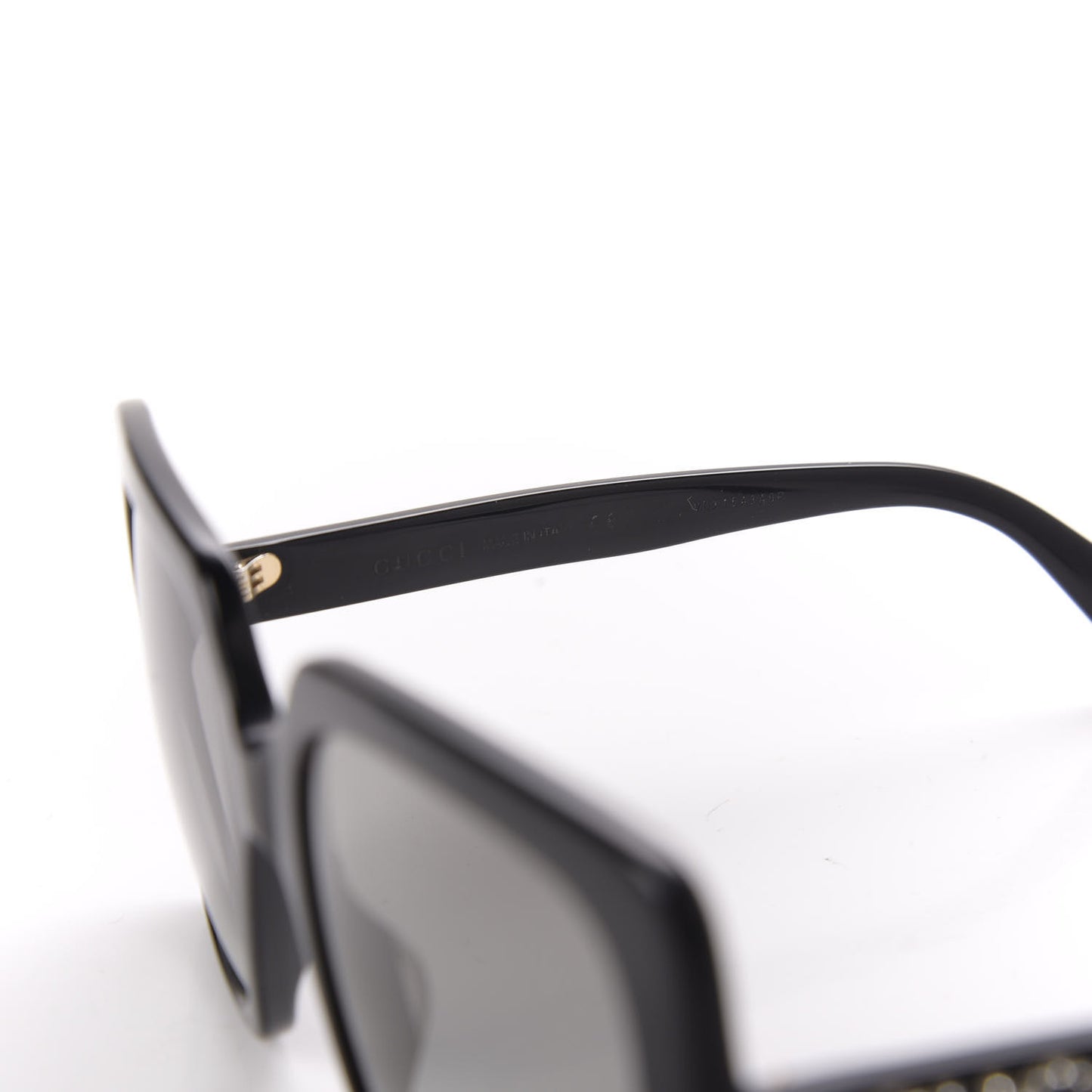 Crystal Square Frame GG Sunglasses GG0418S Black