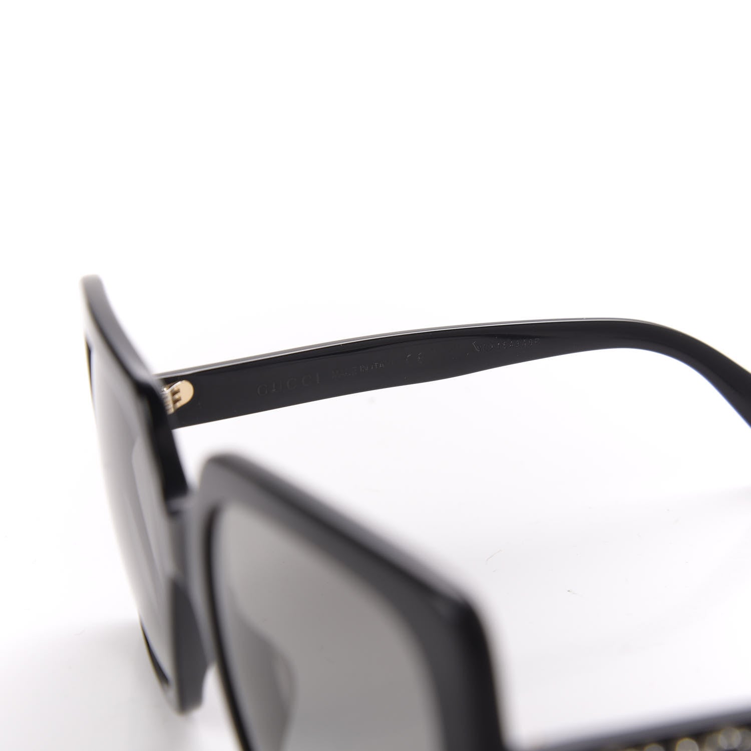 Gucci Crystal Square Frame GG Sunglasses GG0418S Black 6 of 8
