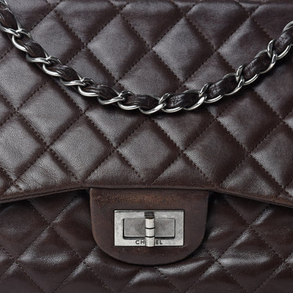 Chanel Washed Lambskin Quilted Jumbo Hybrid Reissue Flap Dark Brown 12 of 12