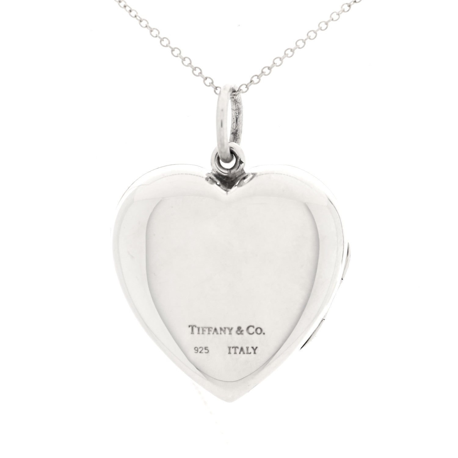 Tiffany Sterling Silver Heart Locket Pendant Necklace 5 of 6