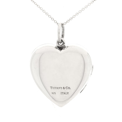 Tiffany Sterling Silver Heart Locket Pendant Necklace 5 of 6