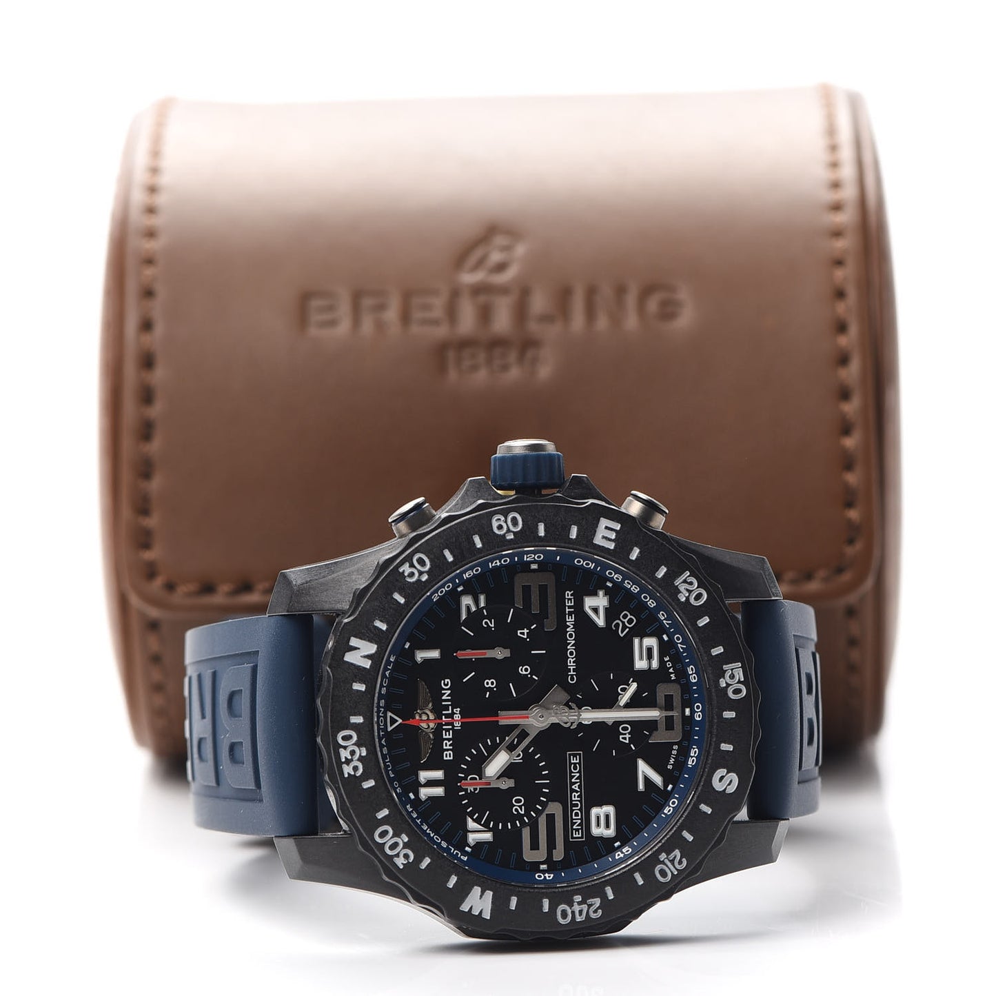 Breitlight Rubber 44mm Endurance Pro Chronograph Quartz Watch Black X82310