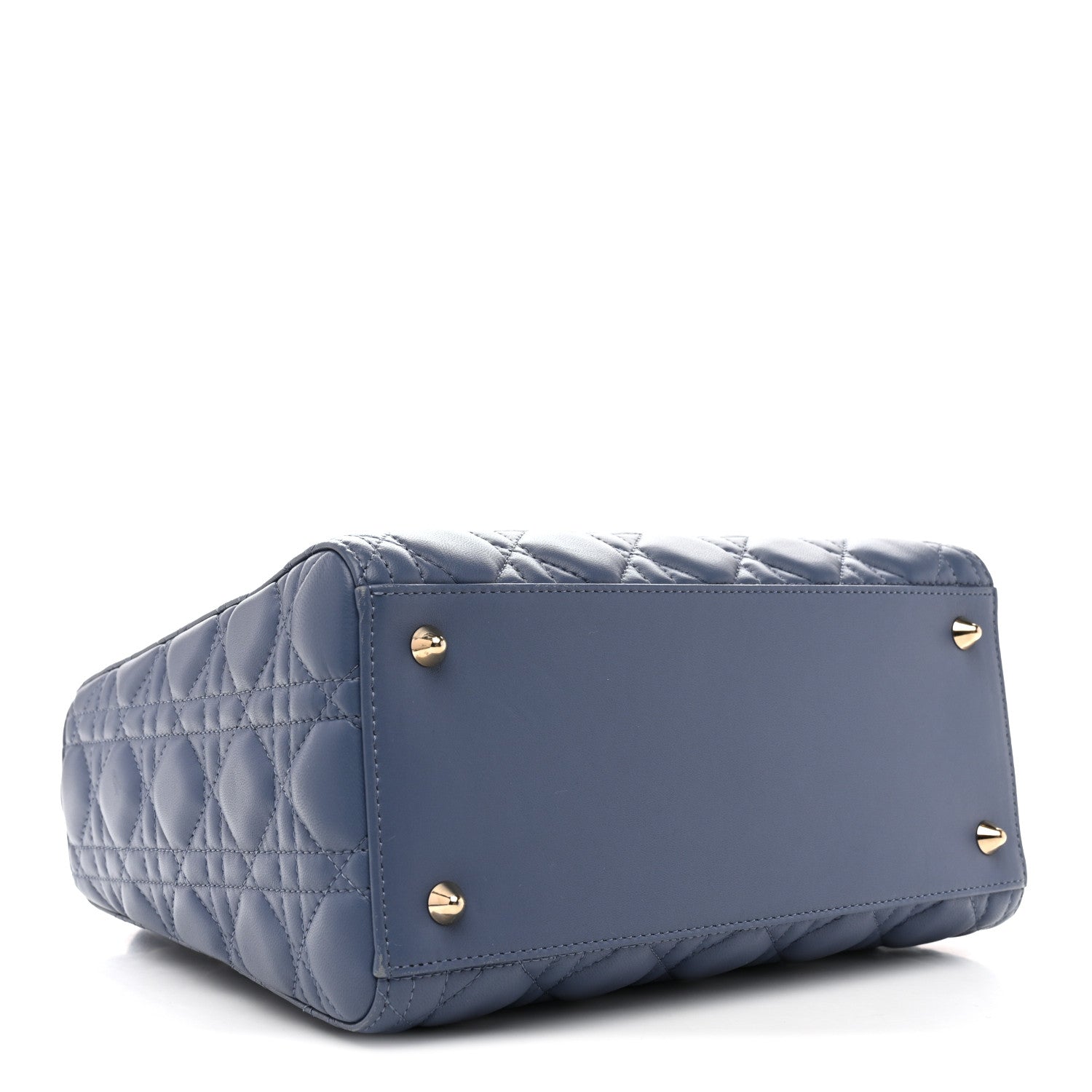 Christian Dior Lambskin Cannage Medium Lady Dior Denim Blue 4 of 13