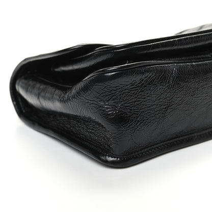 Saint Laurent Crinkled Calfskin Matelasse Monogram Baby Niki Chain Satchel Black 8 of 9