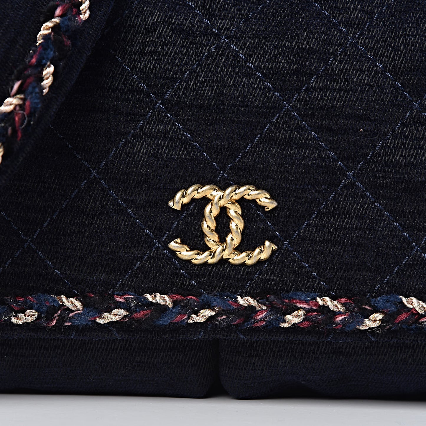 Wool Velvet Quilted Parisian Stroll Messenger Navy