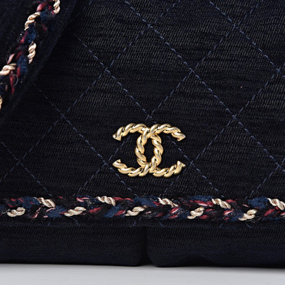 Chanel Wool Velvet Quilted Parisian Stroll Messenger Navy 10 of 10