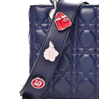 Christian Dior Lambskin Cannage Small Lucky Badges My Lady Dior Navy 16 of 16