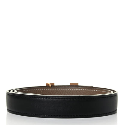 Hermes Swift Epsom 24mm Mini Constance H Belt 85 Black Etoupe 2 of 4