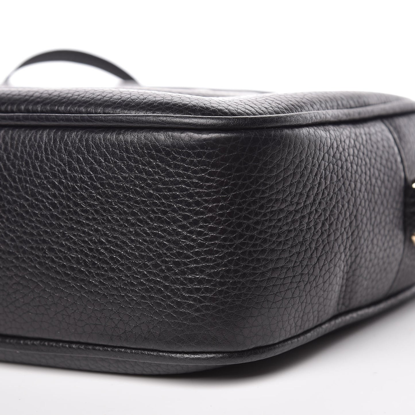 Pebbled Calfskin Small Soho Disco Bag Black