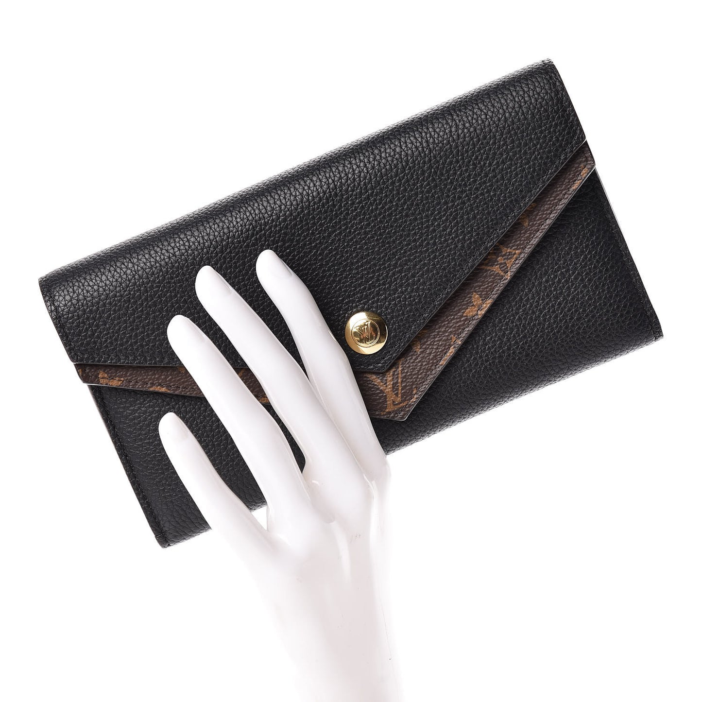Calfskin Double V Wallet Black