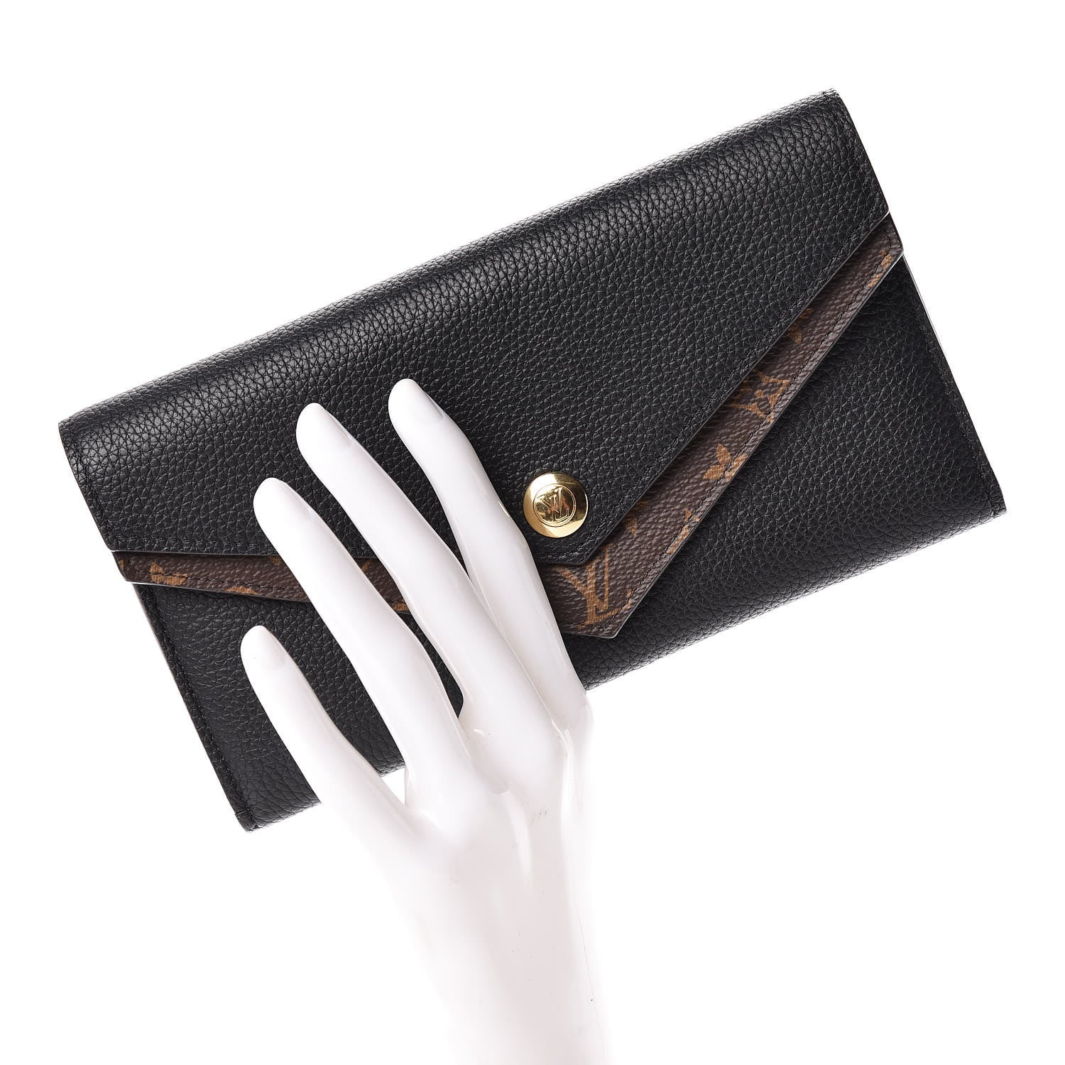 Louis Vuitton Calfskin Double V Wallet Black 2 of 8