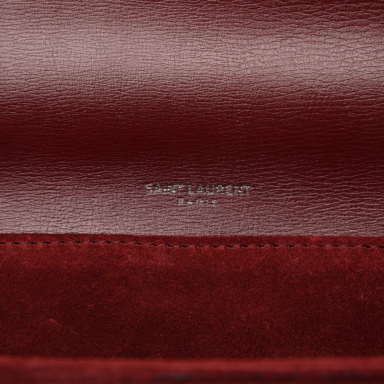 Saint Laurent Calfskin Medium Bellechasse Satchel Burgundy 6 of 8