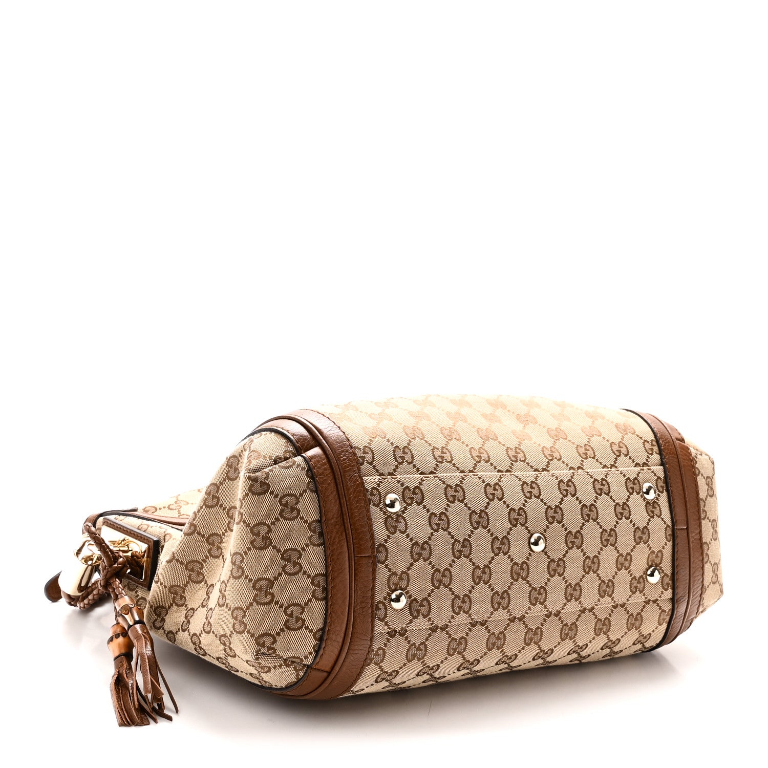 Gucci Monogram Cellarius Calfskin Medium Bella Hobo Beige Ebony Cuir 4 of 10