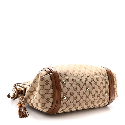 Gucci Monogram Cellarius Calfskin Medium Bella Hobo Beige Ebony Cuir 4 of 10