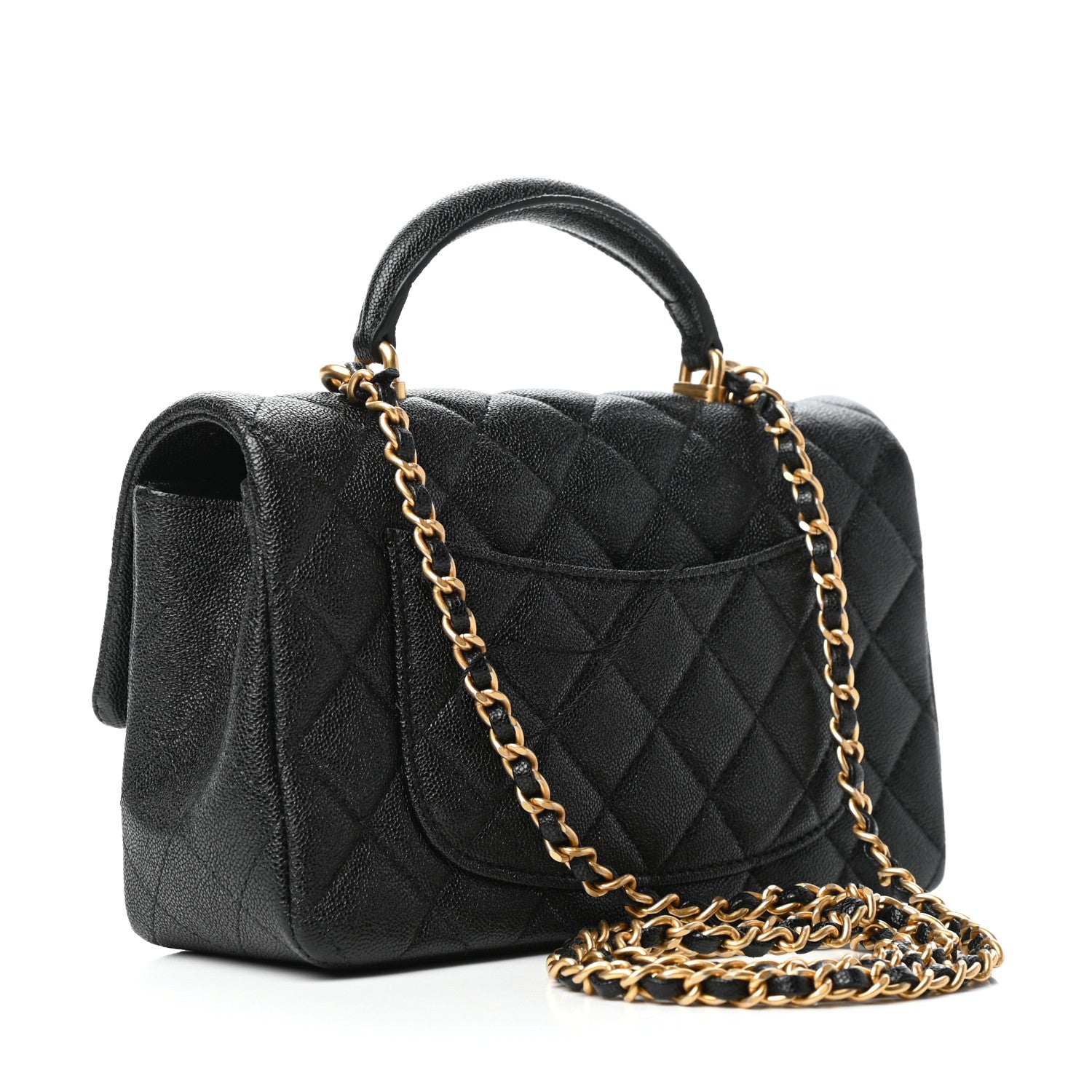 Chanel Caviar Quilted Mini Top Handle Rectangular Flap Black 3 of 10