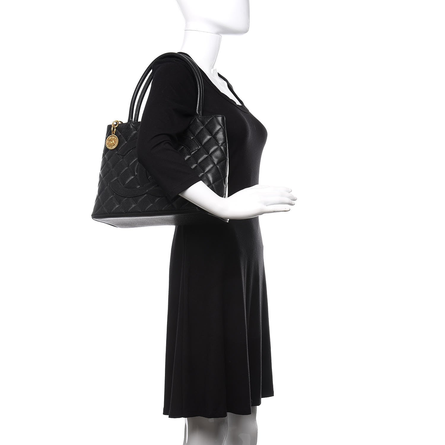 Chanel Caviar Quilted Medallion Tote Black 2 of 10