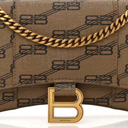 Balenciaga Coated Canvas BB Monogram Hourglass Chain Bag Beige Brown 7 of 12