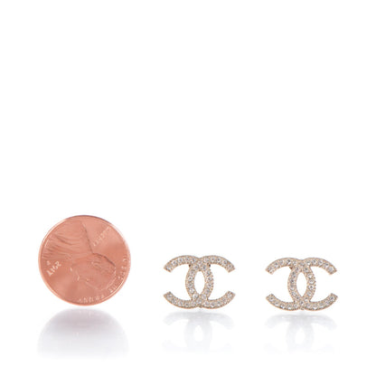 Chanel Crystal CC Earrings Gold 2 of 4