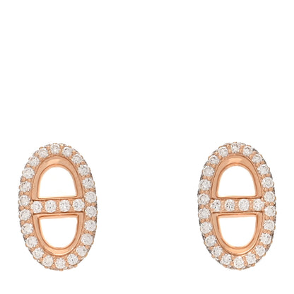 Hermes 18K Rose Gold Diamond New Farandole Earrings 1 of 5