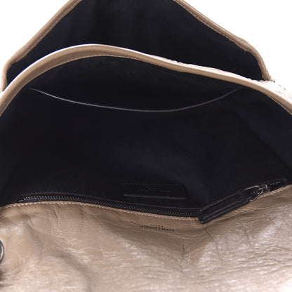 Saint Laurent Crinkled Calfskin Matelasse Monogram Medium Niki Chain Satchel Taupe 5 of 11