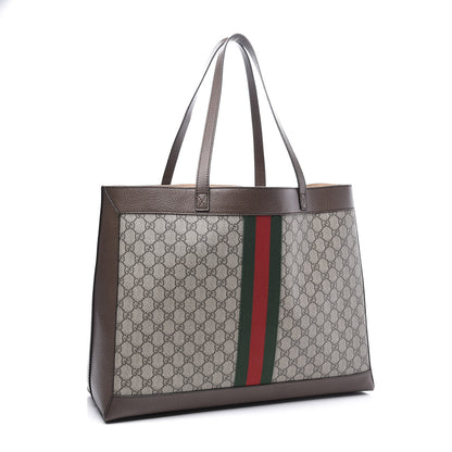 Gucci GG Supreme Monogram Web Large Ophidia Tote Brown 3 of 12