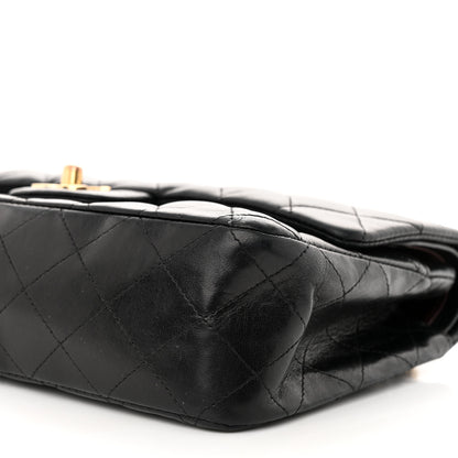 Chanel Lambskin Quilted Medium Double Flap Black 10 of 12