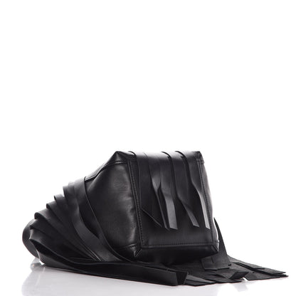 Balenciaga Calfskin XS Fringe Laundry Cabas Black 4 of 6