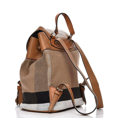 Burberry Grainy Calfskin Jute Mega Check Girl's Mini Backpack Sand 3 of 8