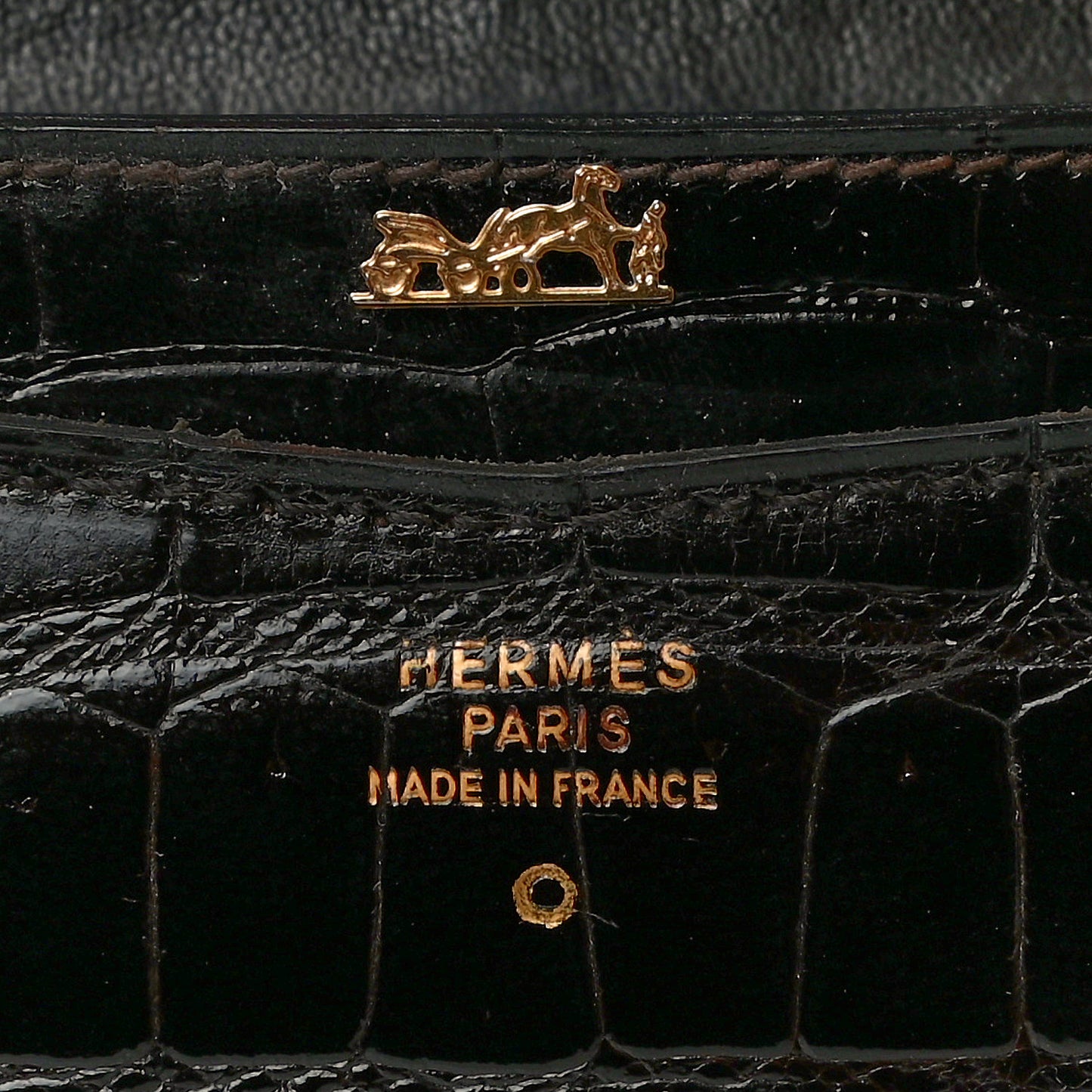 Shiny Porosus Crocodile Lydie Clutch Chocolate