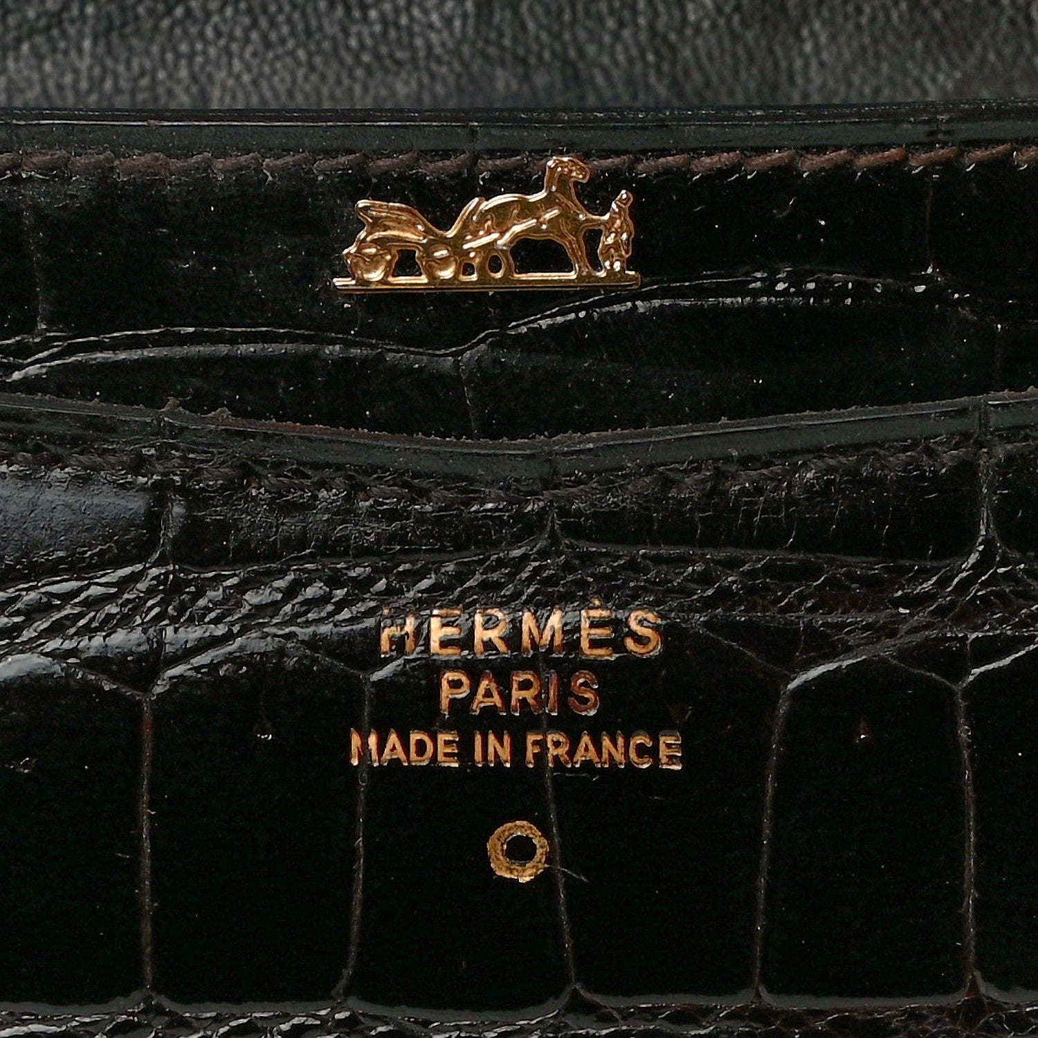 Hermes Shiny Porosus Crocodile Lydie Clutch Chocolate 7 of 18