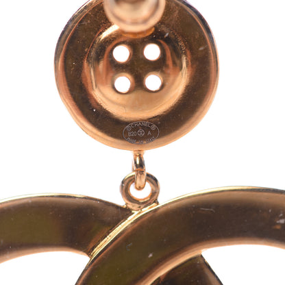 Chanel Metal Large Paris Button Earrings Gold 6 of 7
