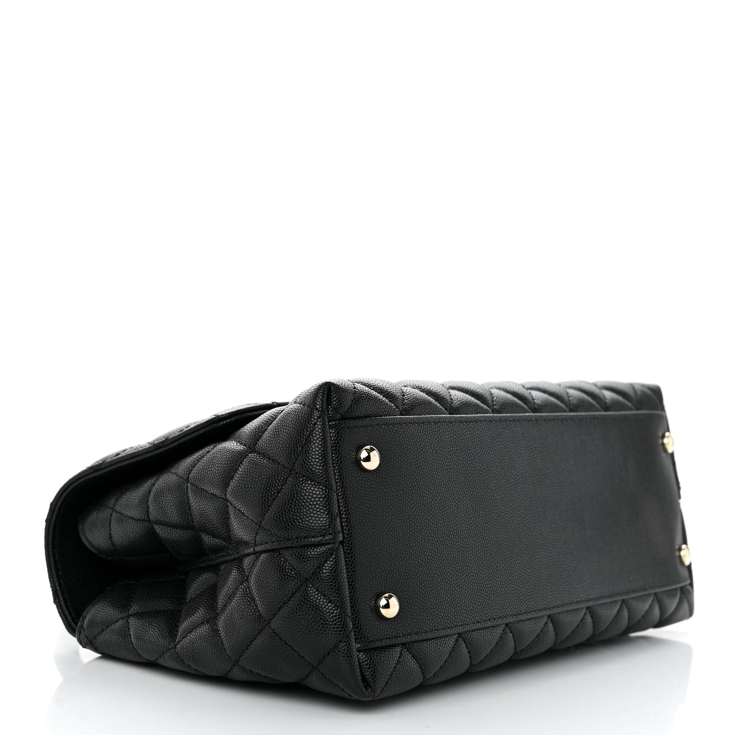 Caviar Quilted Small Coco Handle Flap Black