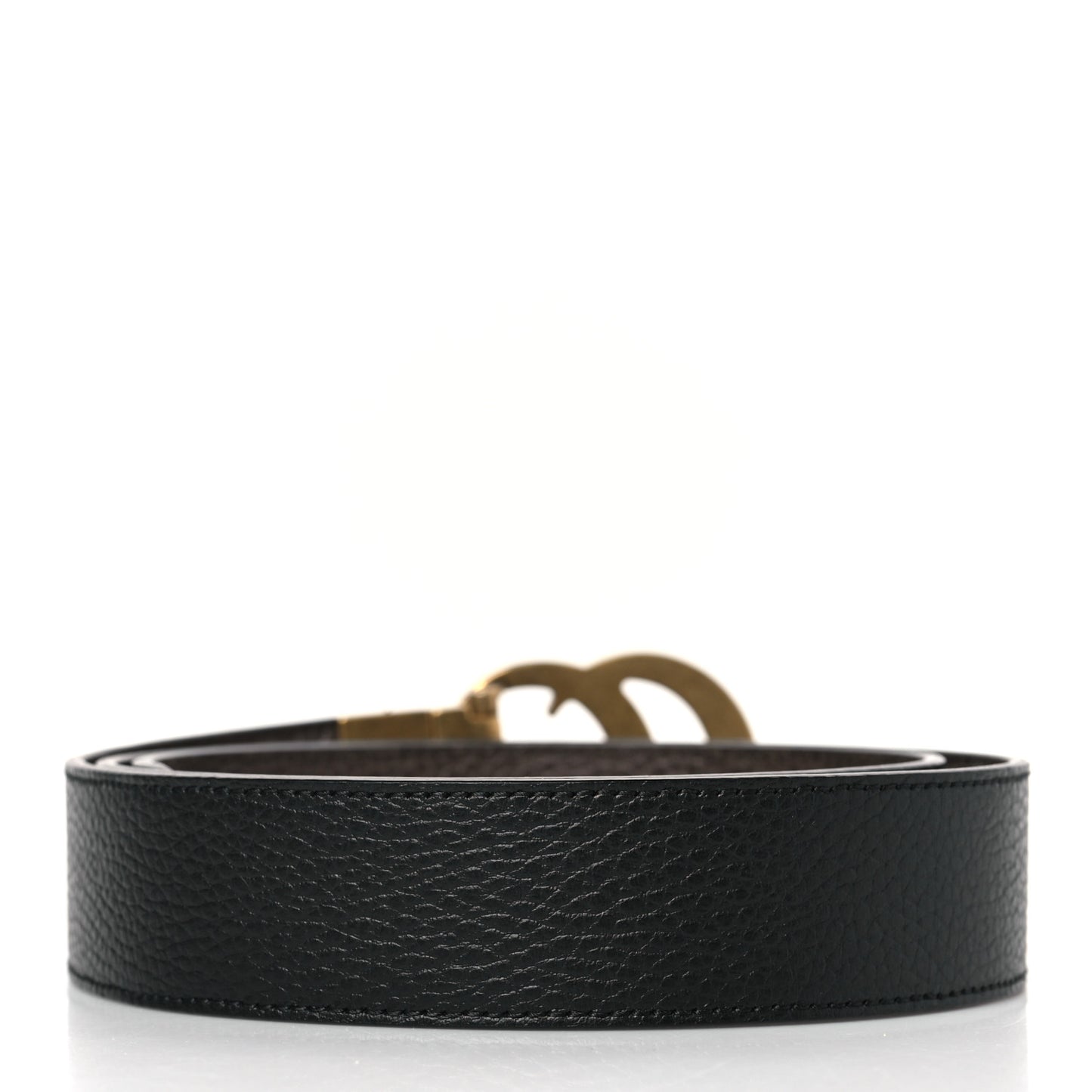 Dollar Calfskin Double G Reversible 37mm Belt 100 40 Black New Acero