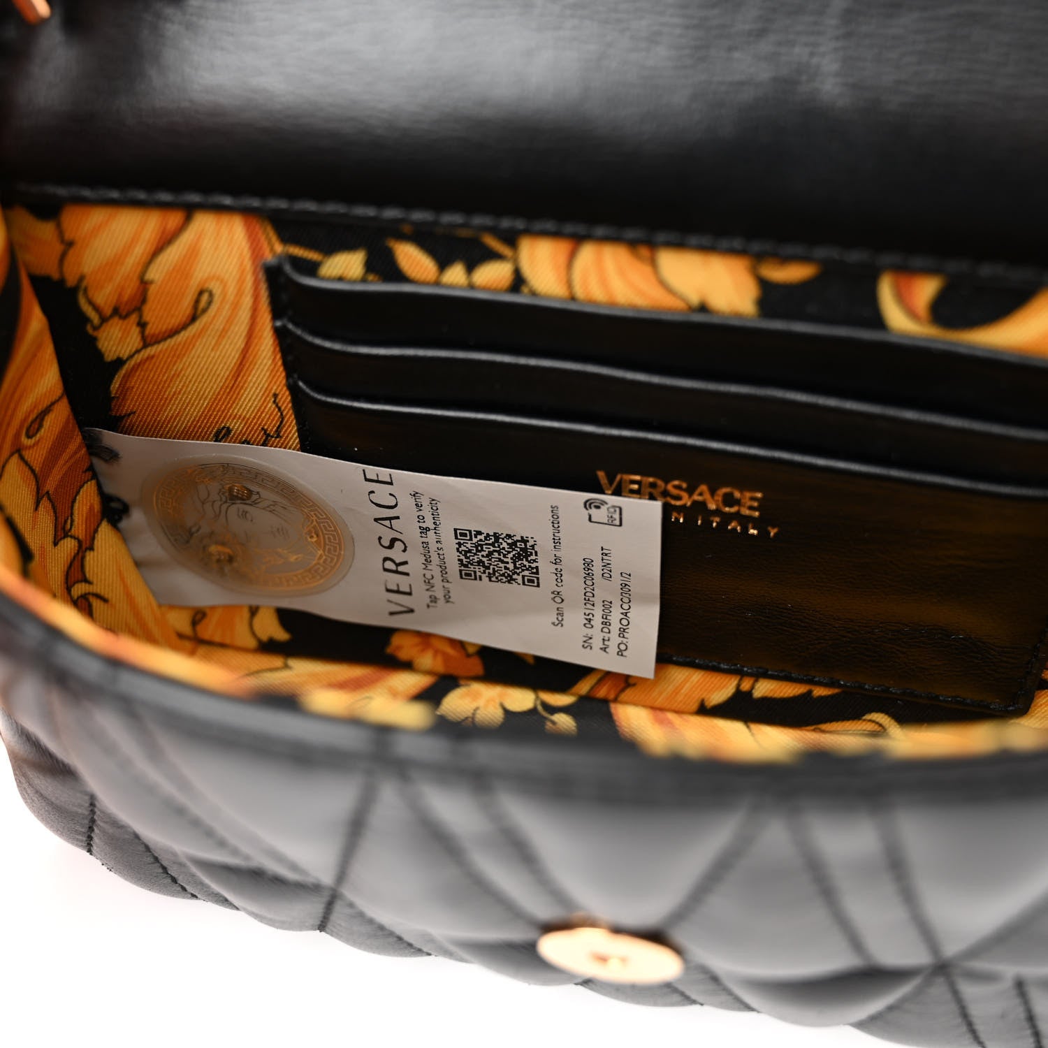 Versace Nappa Quilted Virtus V Evening Bag Black 6 of 11