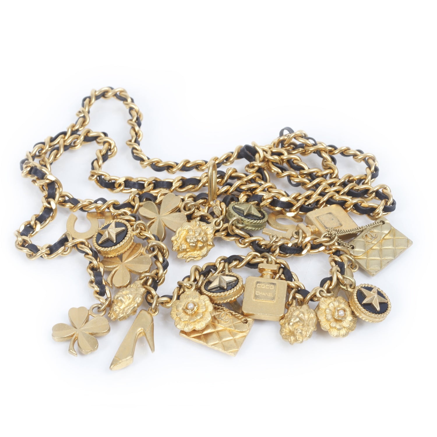 Chanel Leather Gold Chain Iconic Charm Belt 3 of 4