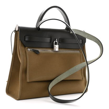 Hermes Vache Hunter Toile Herbag Zip 31 PM Khaki 3 of 10