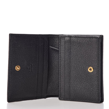 Gucci Calfskin Crystal Double G Card Case Black 5 of 10