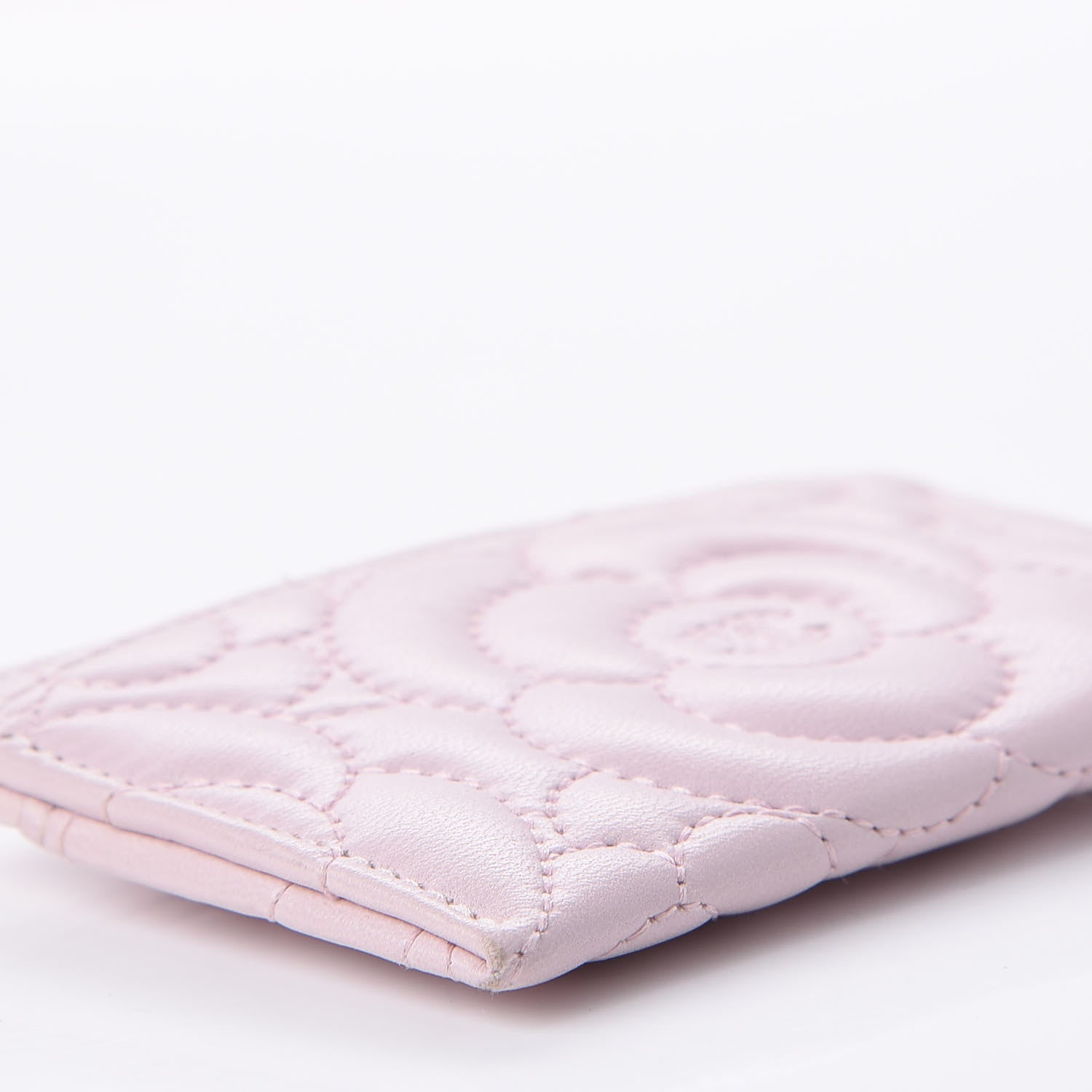 Chanel Lambskin Camellia Embossed Card Holder Pink 9 of 11