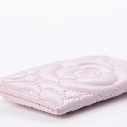 Chanel Lambskin Camellia Embossed Card Holder Pink 9 of 11