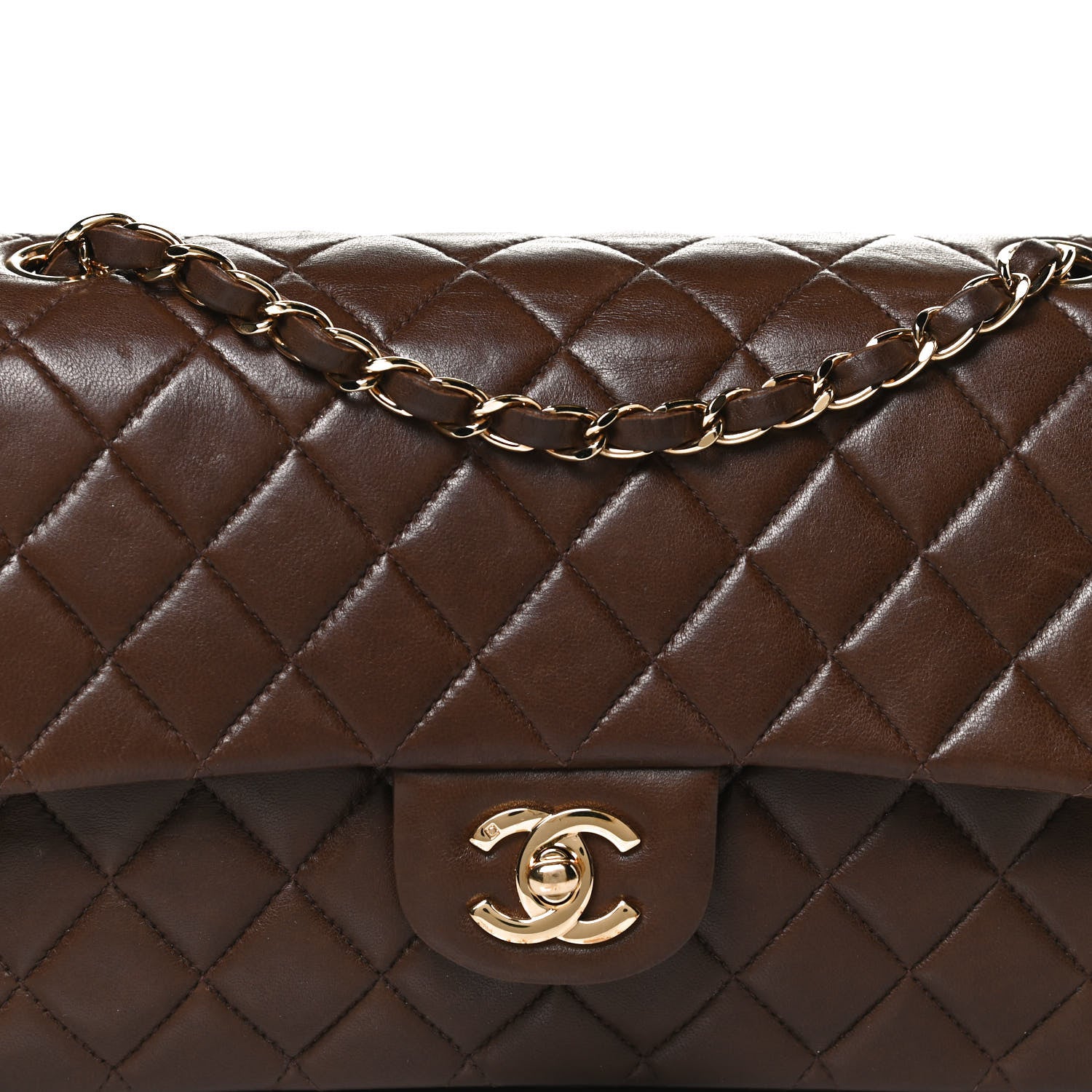 Chanel Lambskin Quilted Medium Double Flap Brown 8 of 13