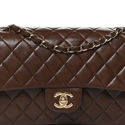 Chanel Lambskin Quilted Medium Double Flap Brown 8 of 13