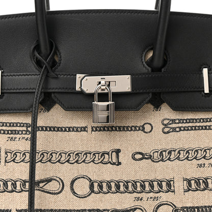 Hermes Swift Toile De Camp Dechainee Birkin 35 Black 8 of 11