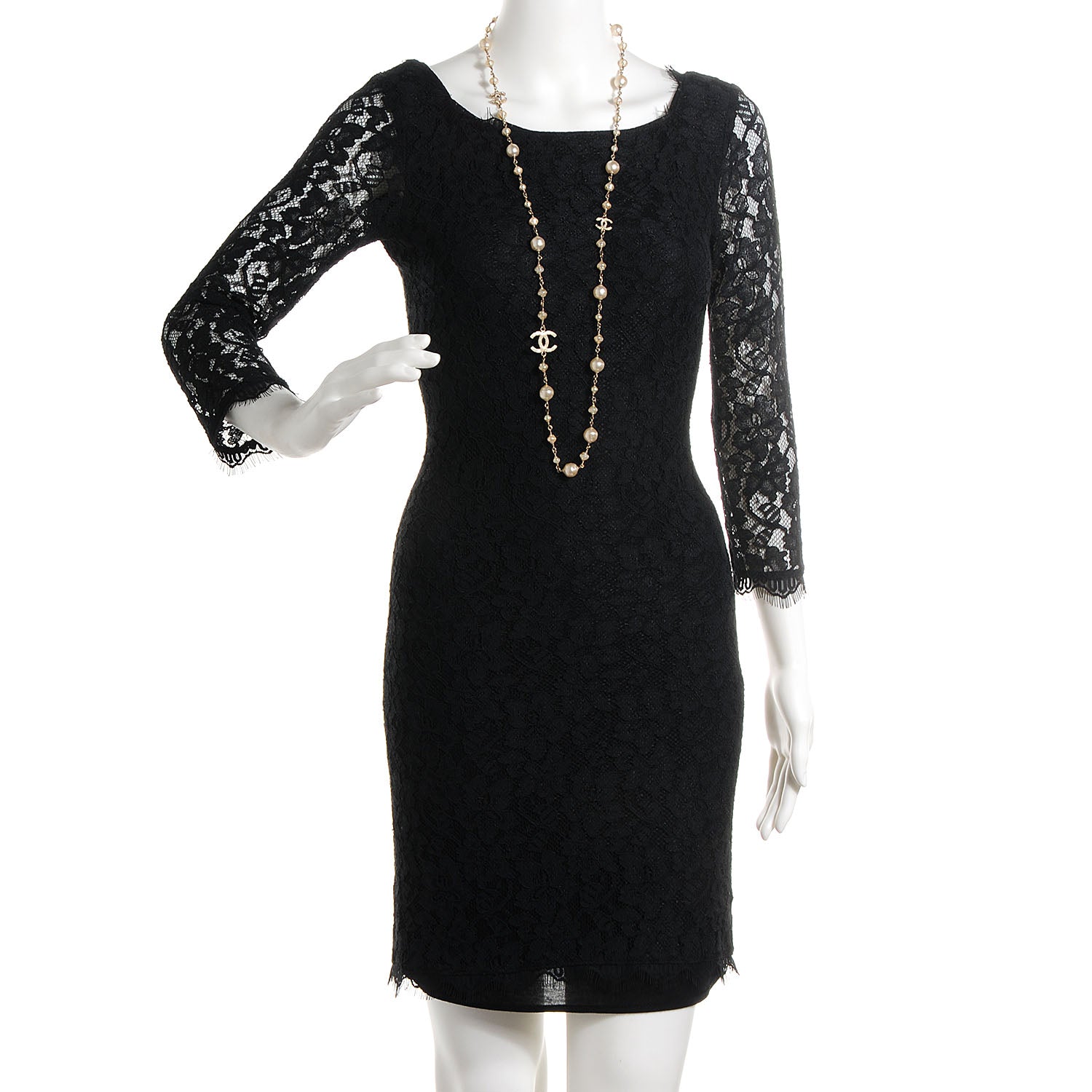 Chanel Crystal Pearl CC Long Necklace Gold 2 of 4