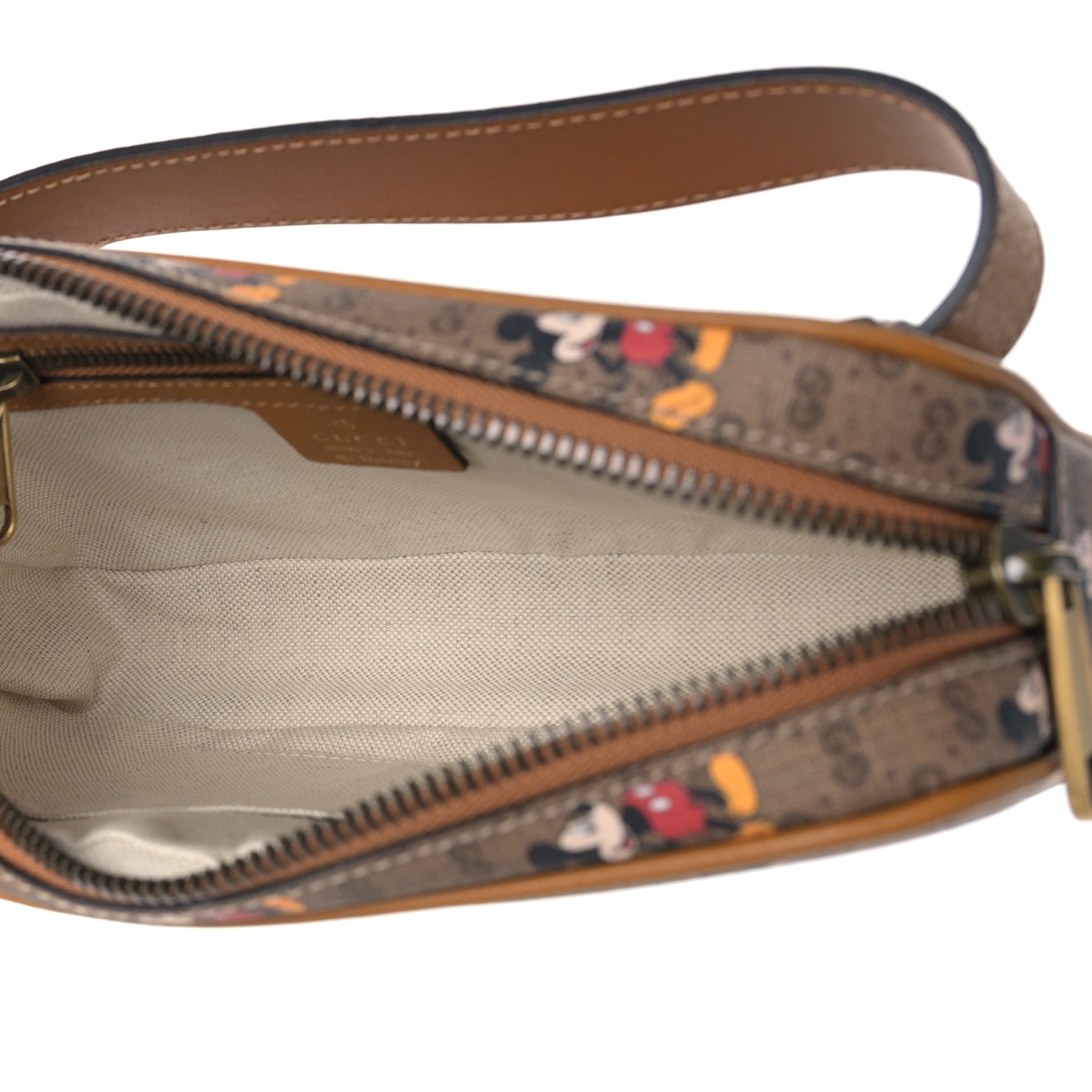 Gucci X DISNEY Mini Vintage GG Supreme Monogram Mickey Mouse Small Belt Bag 90 36 Beige Vintage Sun Oil 5 of 9