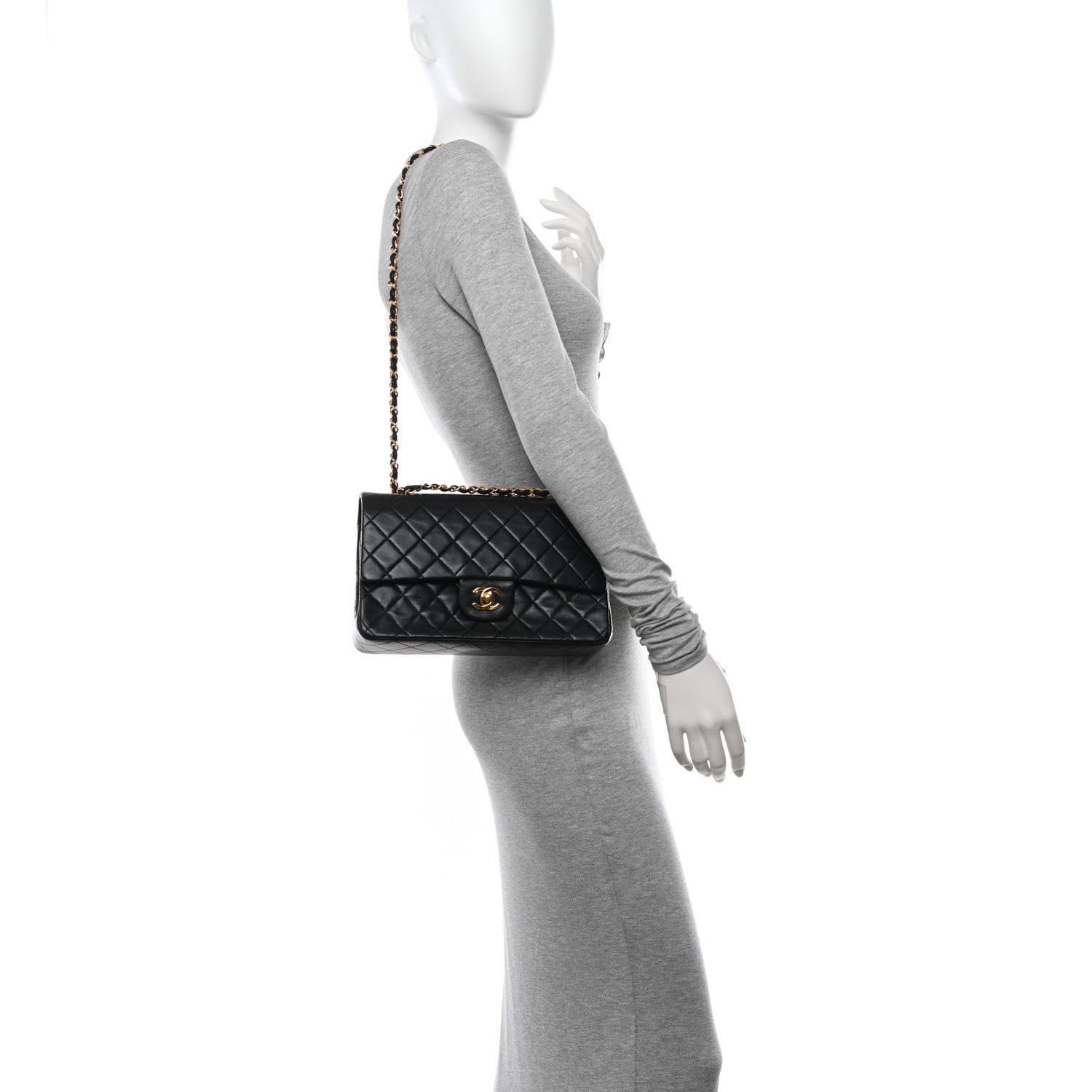 Chanel Lambskin Quilted Medium Double Flap Black 3 of 10