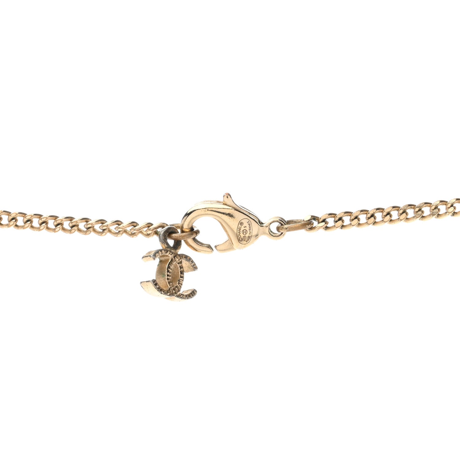 Chanel Metal Pearl CC Drop Necklace Gold 4 of 4